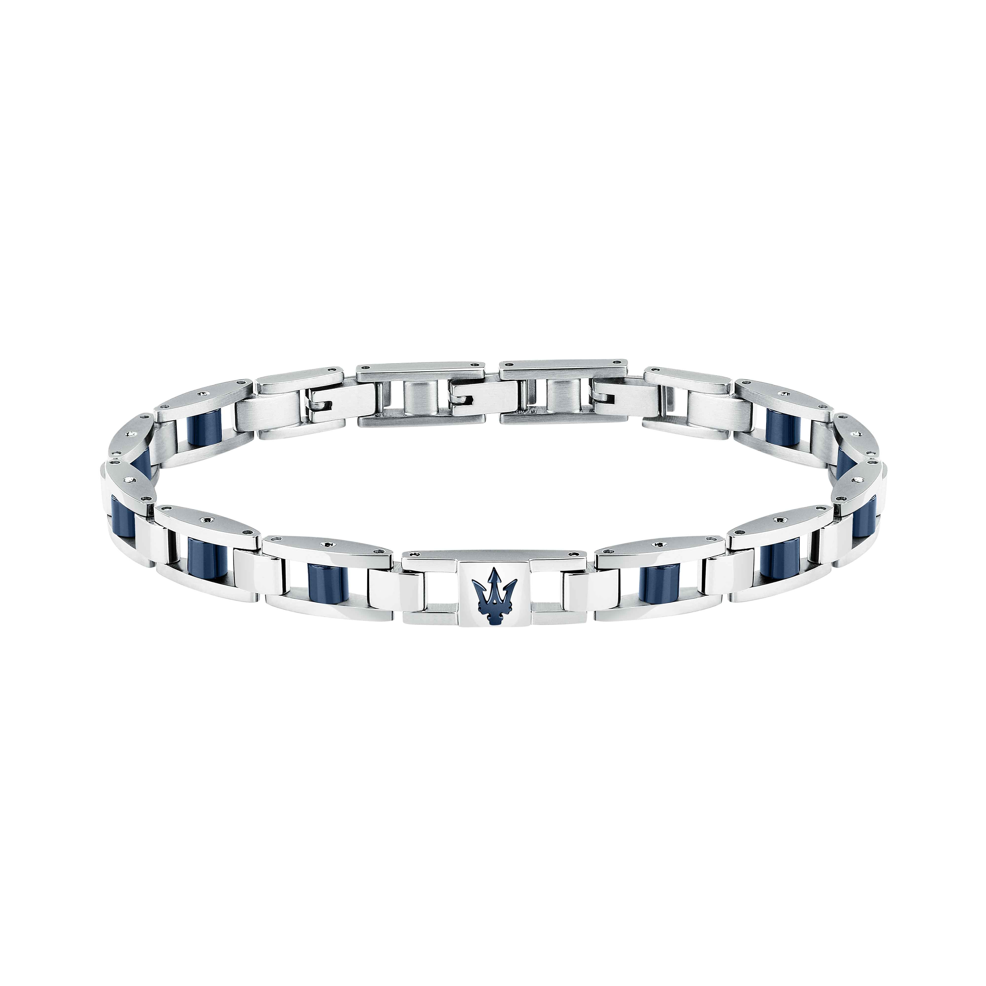 Bracciale Uomo Maserati Acciaio Ceramica Blu Logo Centrale Rosé JM225ATZ59
